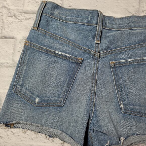 Madewell The Perfect Jean Short High Rise Distressed Frayed Hem L4403 size 24 - Picture 7 of 12